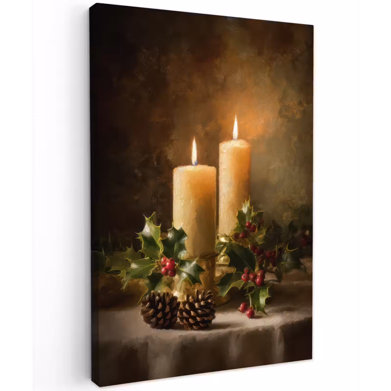 Buiten canvas - Kaarslicht - Kerst - Veelkleurig — 1
