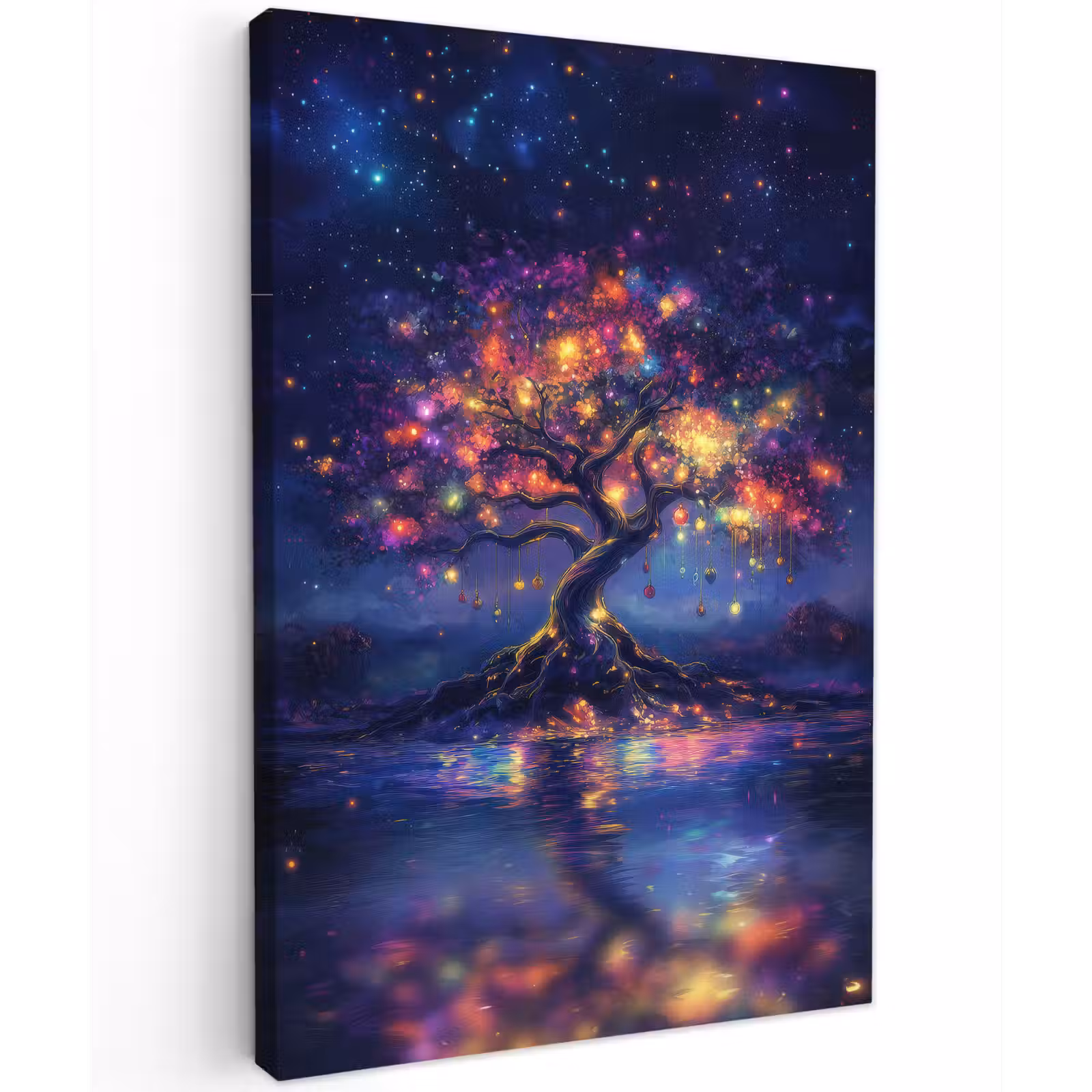 Buiten canvas - Kosmisch - lichtboom - Kerst - Kleurrijk — 1