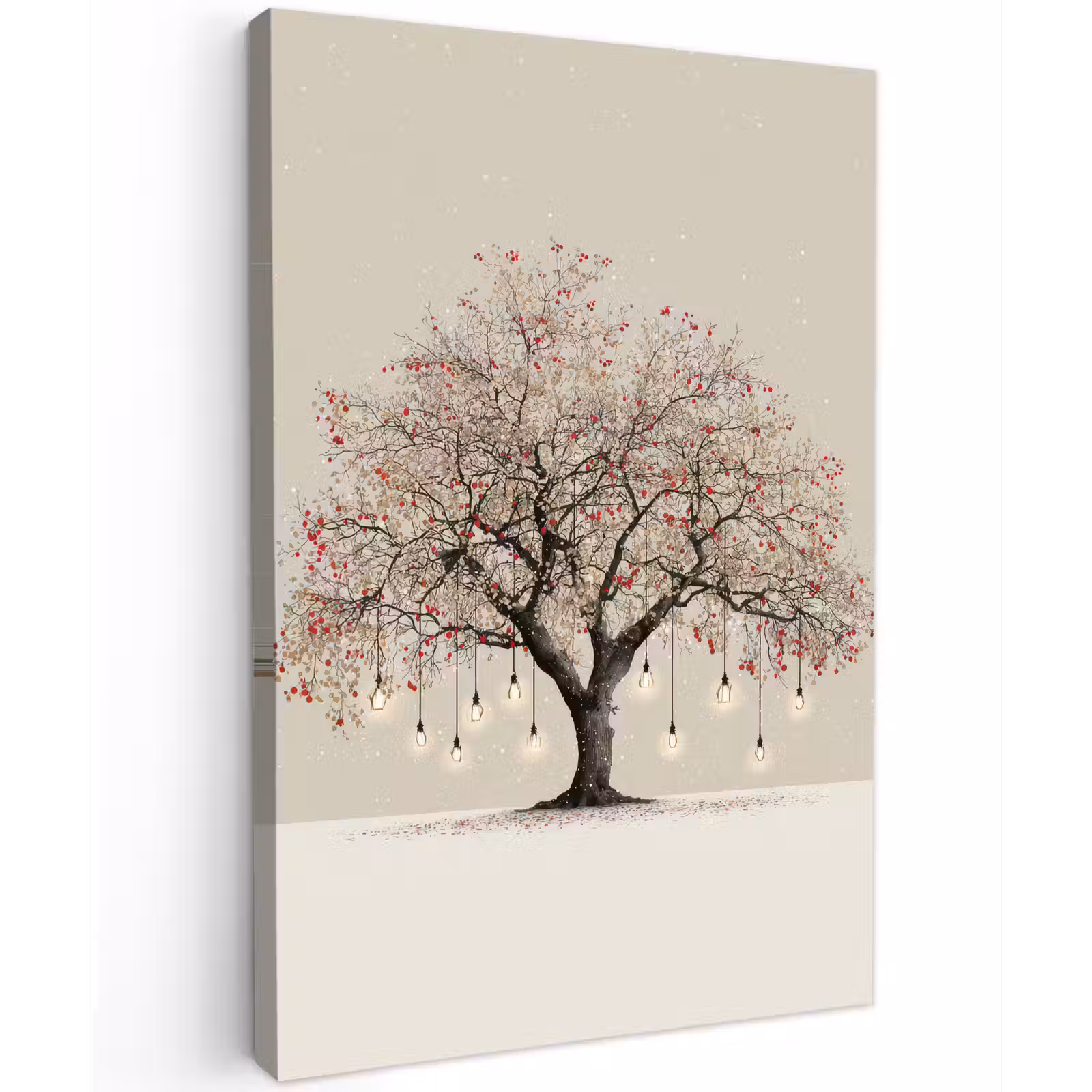 Buiten canvas - Lichtboom - Winter - Kerst - Meerkleurig — 1