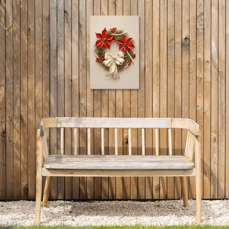 Buiten canvas - Deurkrans - Strik - Kerst - Rood - Groen — 3