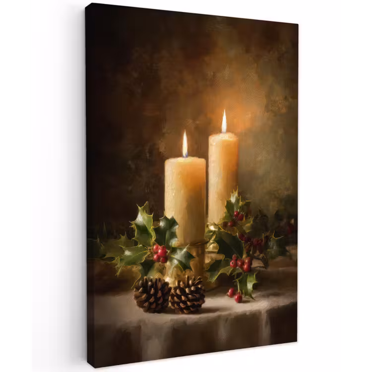 Buiten canvas - Kaarslicht - Kerst - Veelkleurig — 1