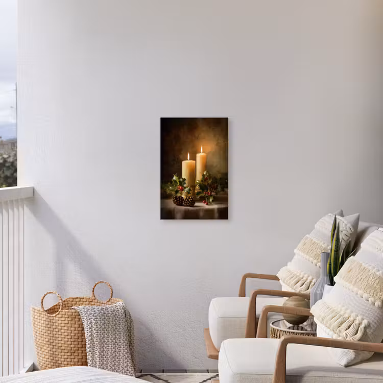 Buiten canvas - Kaarslicht - Kerst - Veelkleurig — 4
