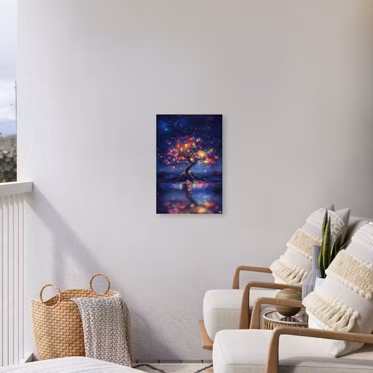 Buiten canvas - Kosmisch - lichtboom - Kerst - Kleurrijk — 4