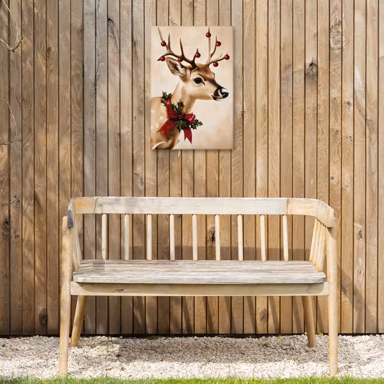 Buiten canvas - Gewei - Kerst - Rendier - Rood — 3