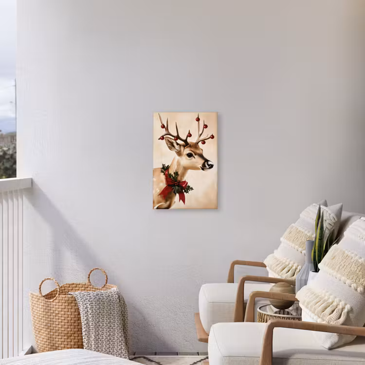 Buiten canvas - Gewei - Kerst - Rendier - Rood — 4
