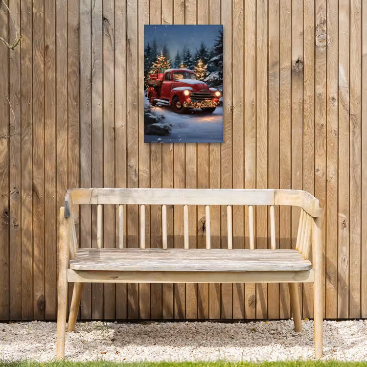 Buiten canvas - Kersttruck - Sneeuwbos - Rood — 3