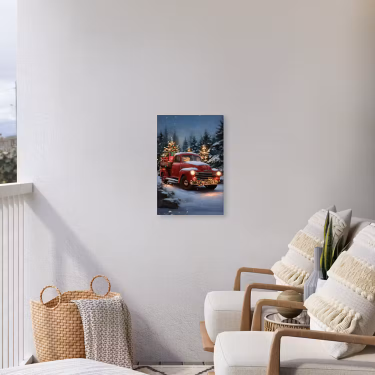 Buiten canvas - Kersttruck - Sneeuwbos - Rood — 4