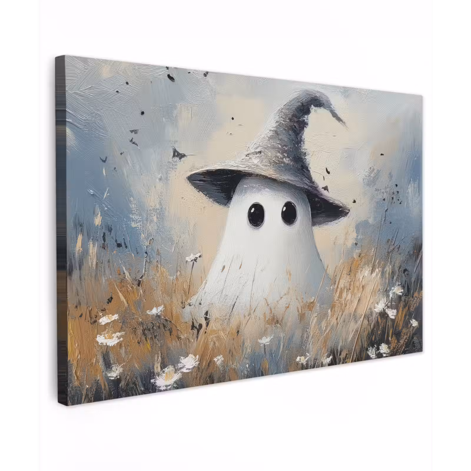 Buiten canvas - Halloween - Spook - Heksenhoed - Abstract - Grijs — 1