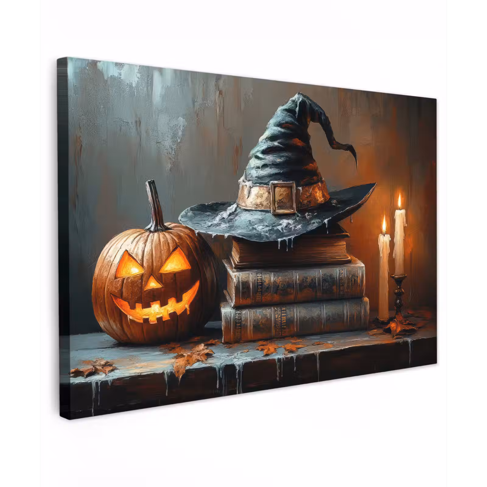Buiten canvas - Halloween - Stilleven - Heksenhoed - Pompoen - Heks — 1