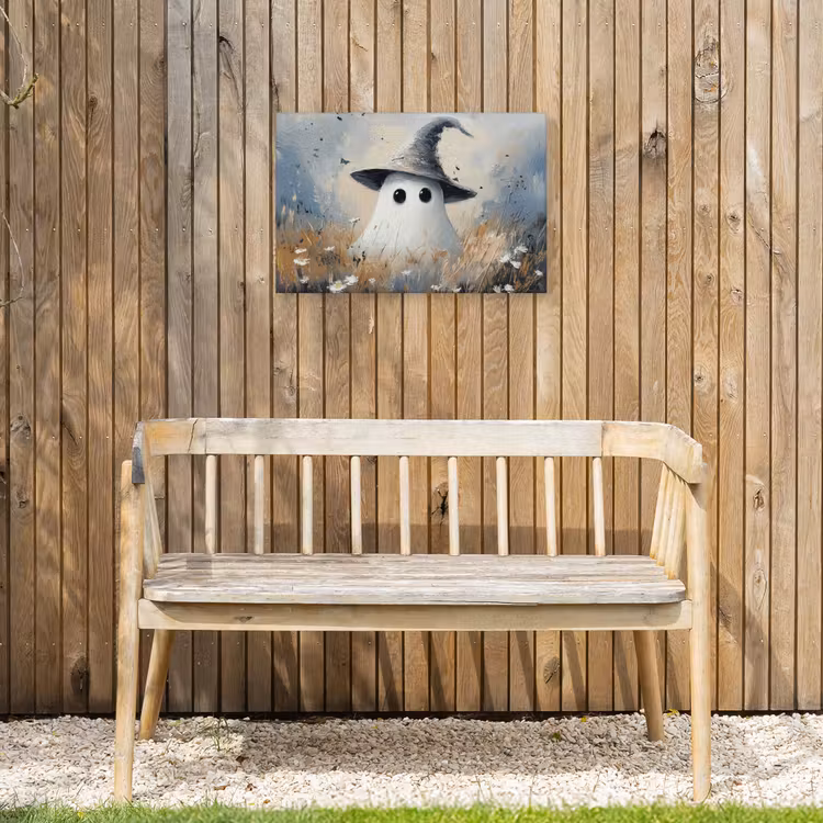 Buiten canvas - Halloween - Spook - Heksenhoed - Abstract - Grijs — 3