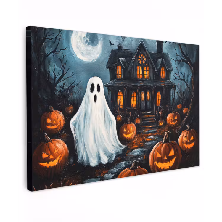 Buiten canvas - Halloween - Spookhuis - Pompoen - Spook — 1