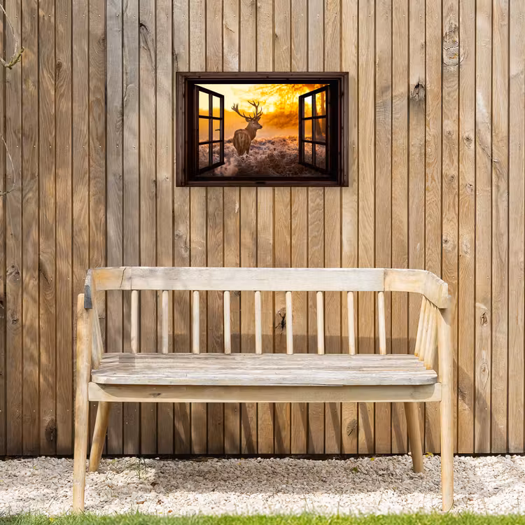 Buiten canvas - Hert - Herfst - Dieren - Natuur - Bos - Doorkijk — 3