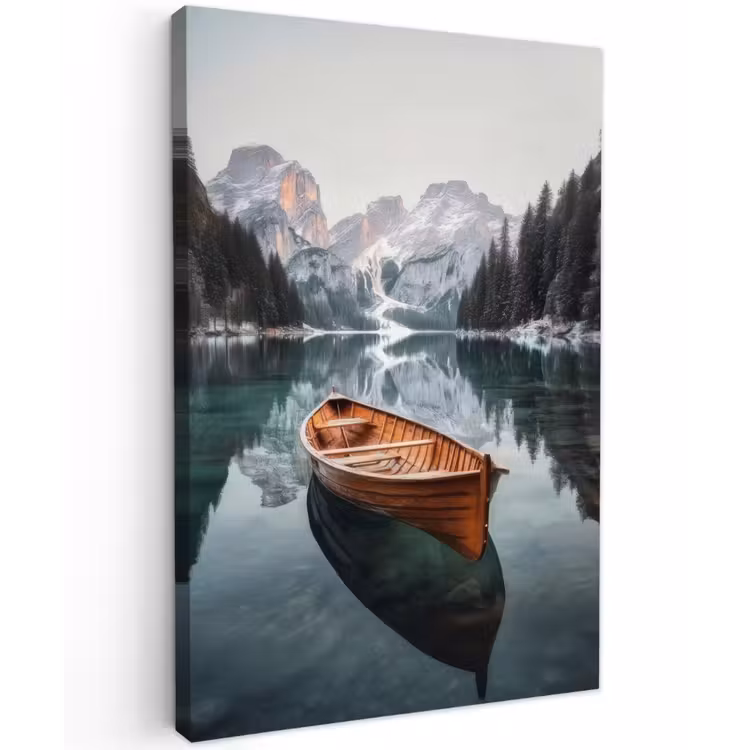 Buiten canvas - Boot - Bergen - Natuur - Water — 1