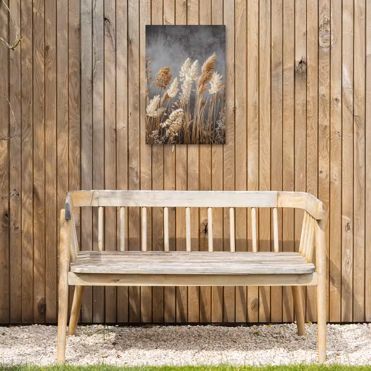Buiten canvas - Gedroogde Veldbloemen - Grijs - Beton — 3