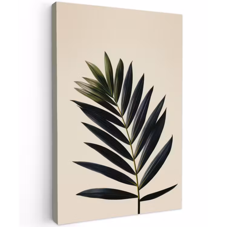 Buiten canvas - Palmblad - Donkere bladen - Subtiel — 1