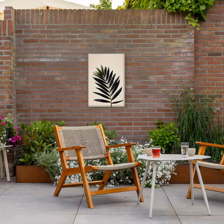 Buiten canvas - Palmblad - Donkere bladen - Subtiel — 2