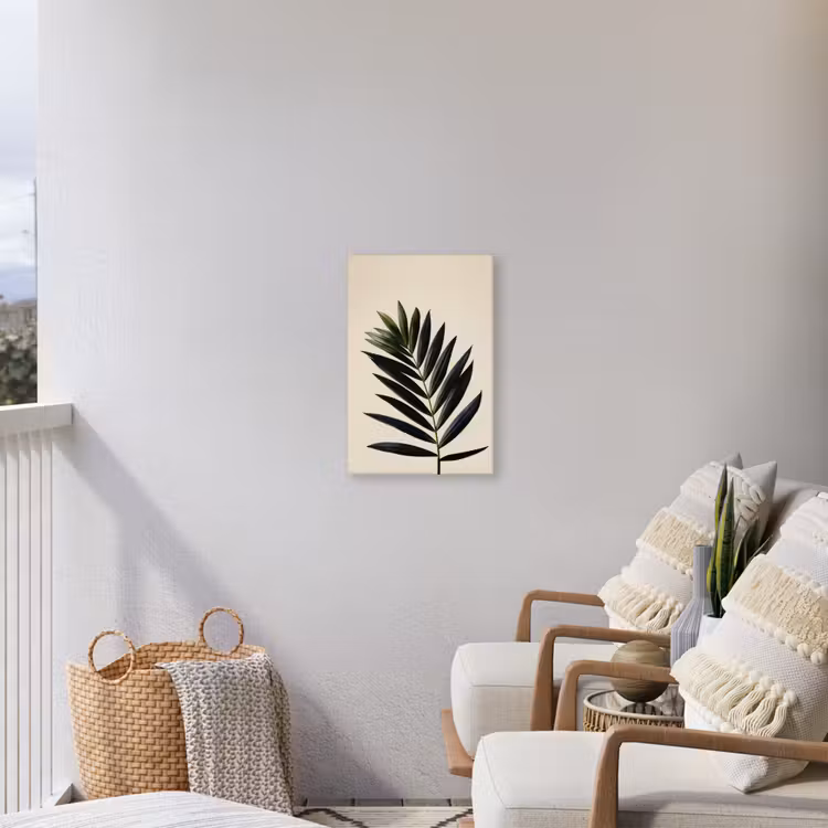 Buiten canvas - Palmblad - Donkere bladen - Subtiel — 4