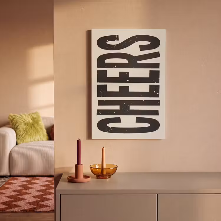 Canvas schilderij - Cheers - Japandi - Zwart - Letters — 2