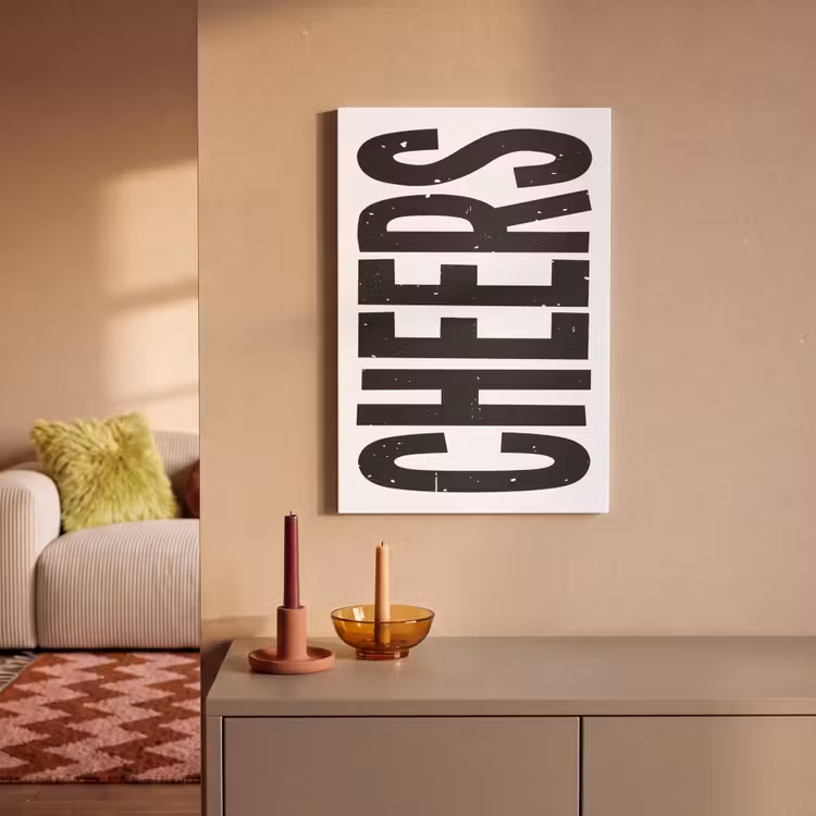 Canvas schilderij - Retro - Cheers - Zwart - Decoratie — 2