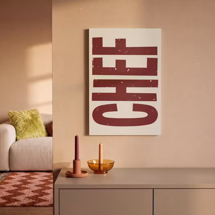 Canvas schilderij - Chef - Rood - Japandi - Vintage — 2