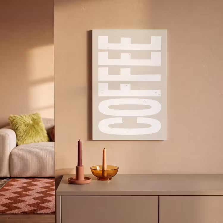 Canvas schilderij - Wit - Koffie - Vintage - Decoratie — 2