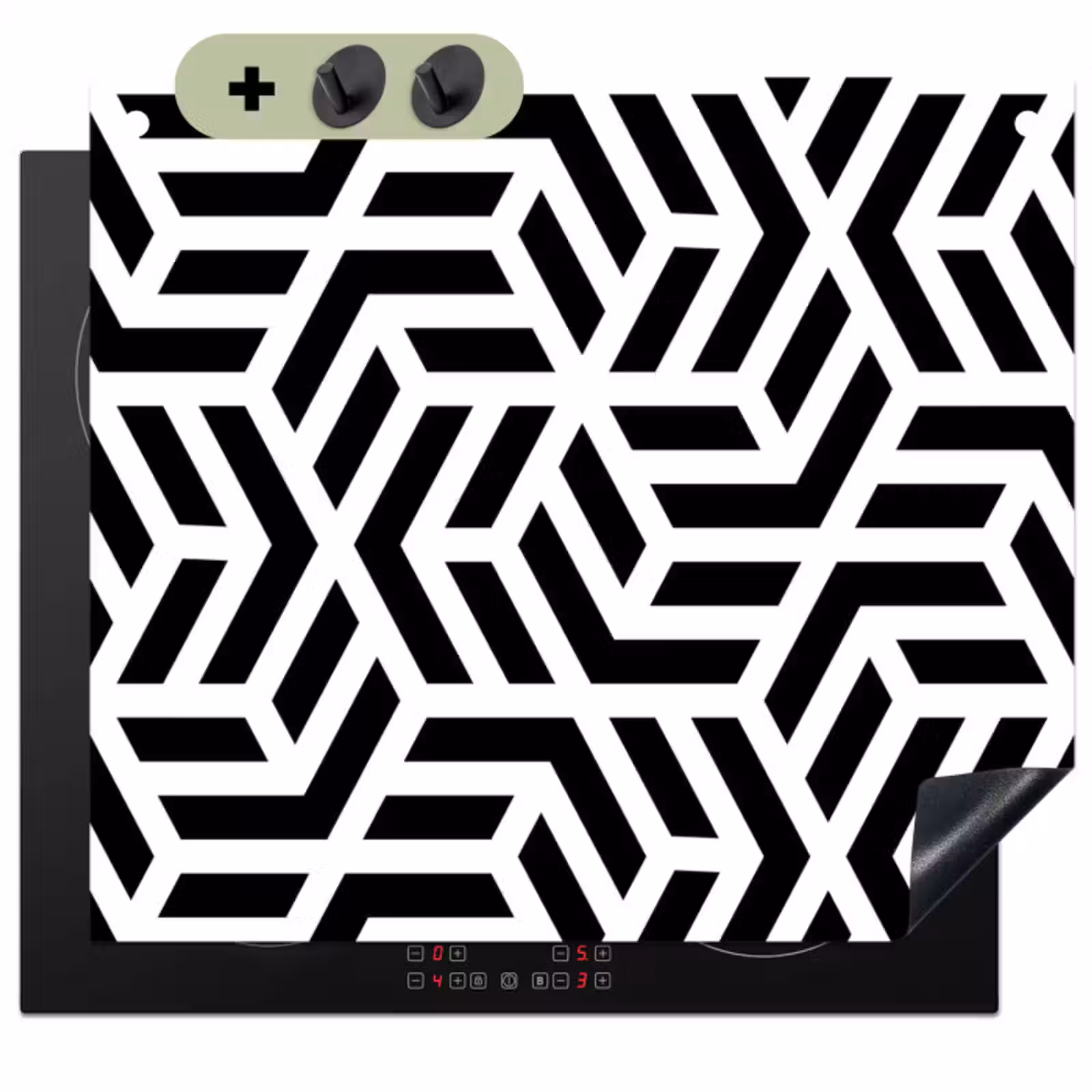 Inductie beschermer en spatscherm (2in1) - Geometrisch Labyrint — 1