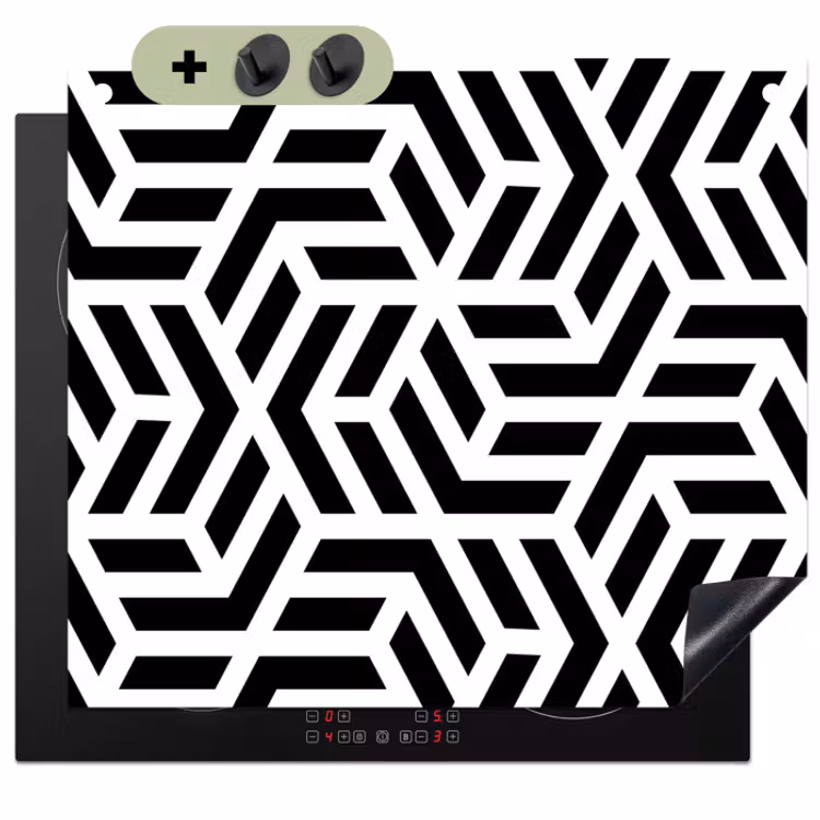 Inductie beschermer en spatscherm (2in1) - Geometrisch Labyrint — 1