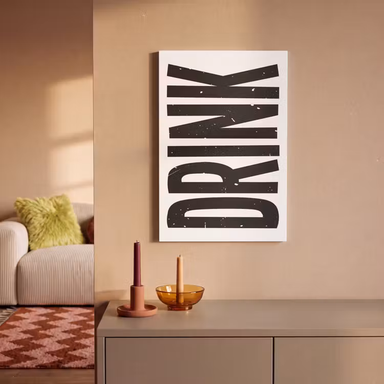 Canvas schilderij - Drink - Zwart - Wit - Decoratie — 2