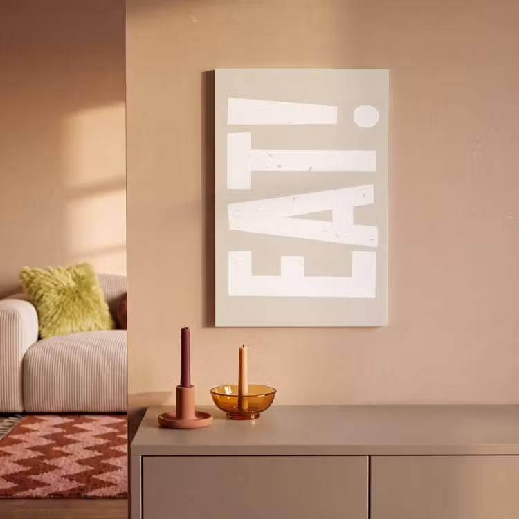 Canvas schilderij - Eten - Decoratie - Beige - Wit — 2
