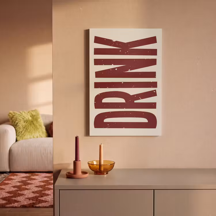Canvas schilderij - Rood - Vintage - Decoratie - Japandi — 2