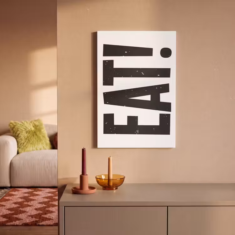 Canvas schilderij - Decoratie - Eten - Zwart - Wit — 2
