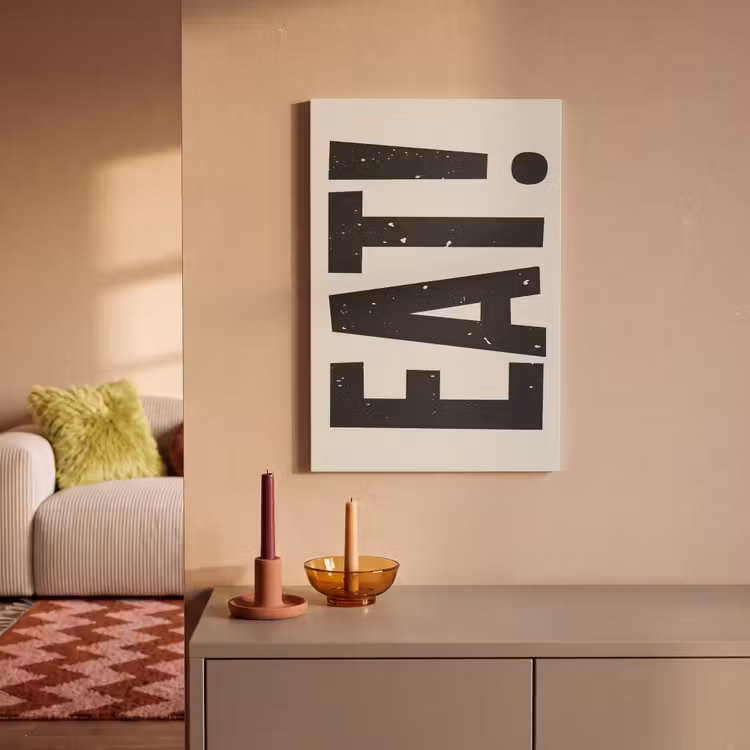 Canvas schilderij - Eten - zwart - Japandi - Wit — 2