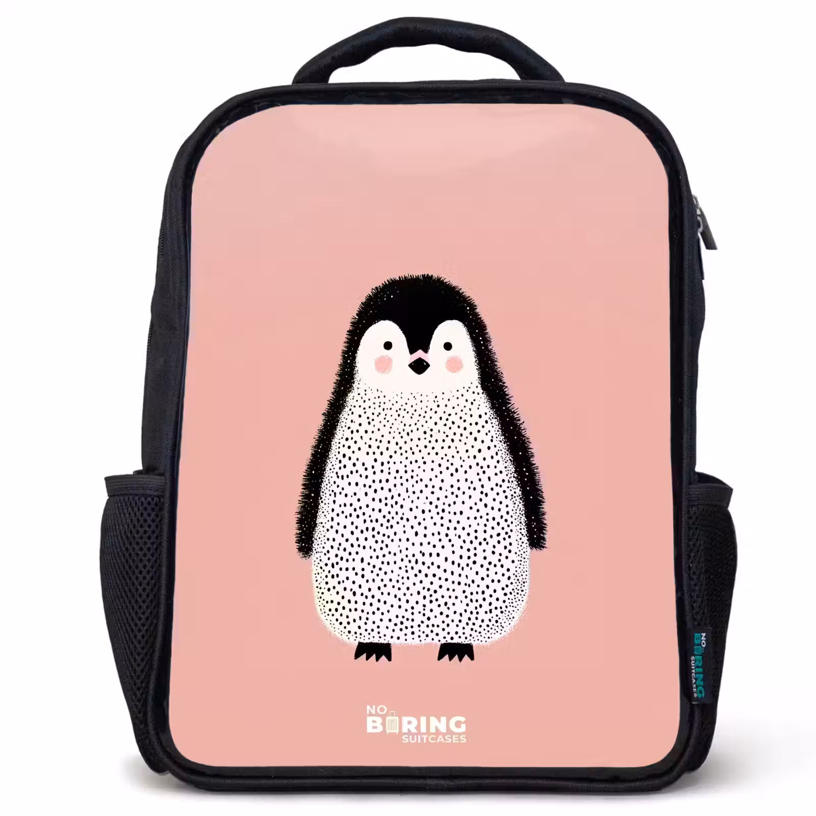 Kinder rugzak - Pinguïn - Stippen - Roze - Minimalistisch — 1