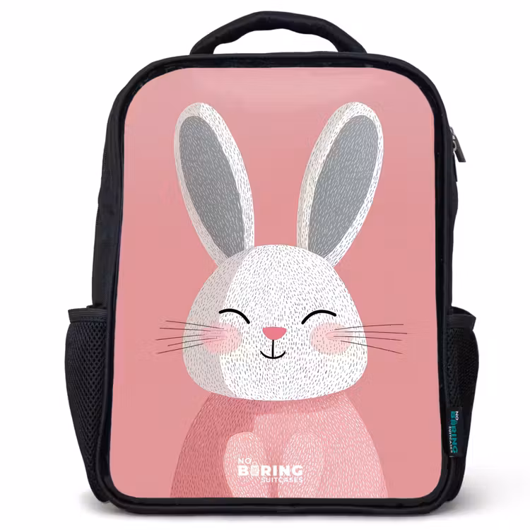 Kinder rugzak - Roze - Konijn - Glimlach - Illustratie — 1