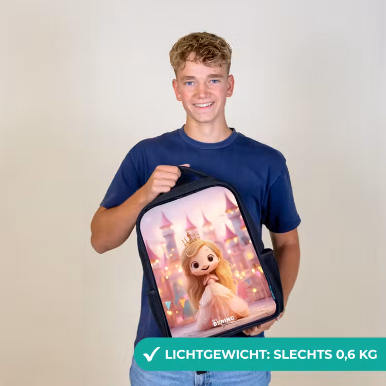 Kinder rugzak - Prinses - Roze - Kasteel — 2