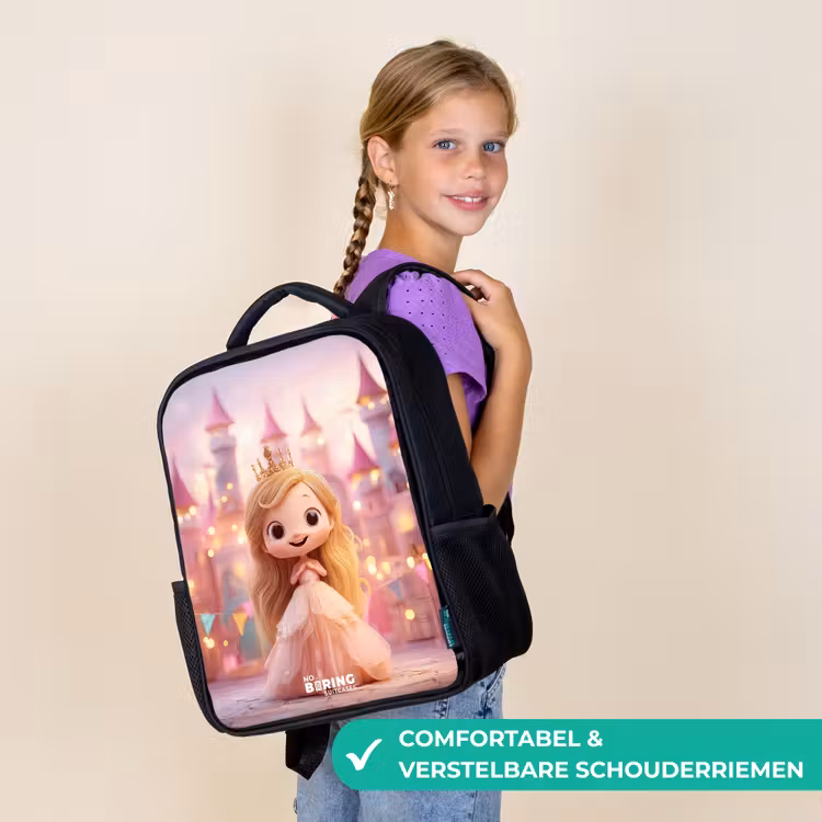 Kinder rugzak - Prinses - Roze - Kasteel — 3