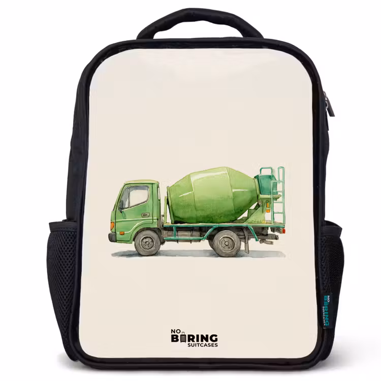 Kinder rugzak - Betonmixer - Getekend - Groen — 1