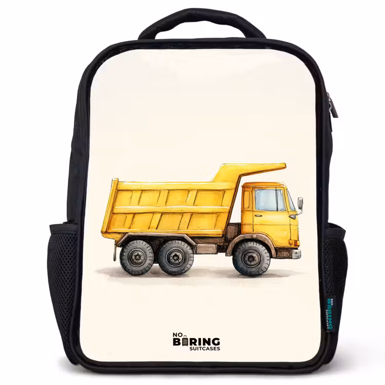 Kinder rugzak - Kiepwagen - Getekend - Geel — 1