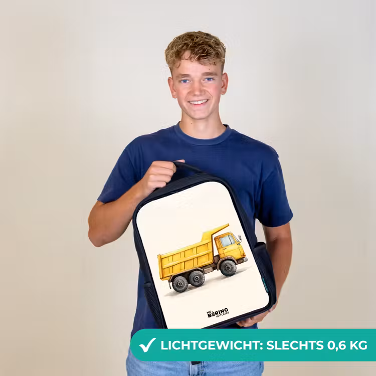 Kinder rugzak - Kiepwagen - Getekend - Geel — 2