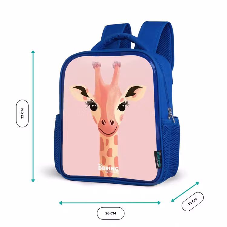 Rugzak kind - blauw - Giraffe - Wimpers - Minimalistisch - Roze — 5