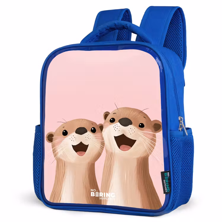 Rugzak kind - blauw - Otters - Lachen - Roze - Illustratie — 7