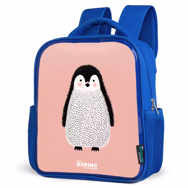 Rugzak kind - blauw - Pinguïn - Stippen - Roze - Minimalistisch — 7