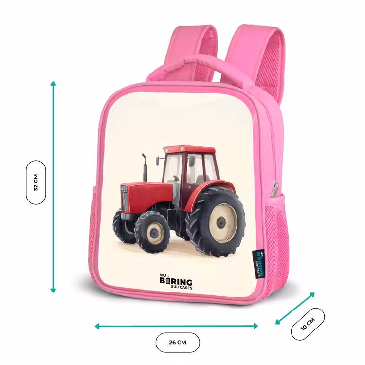 Rugzak kind - roze - Tractor - Getekend - Rood — 3