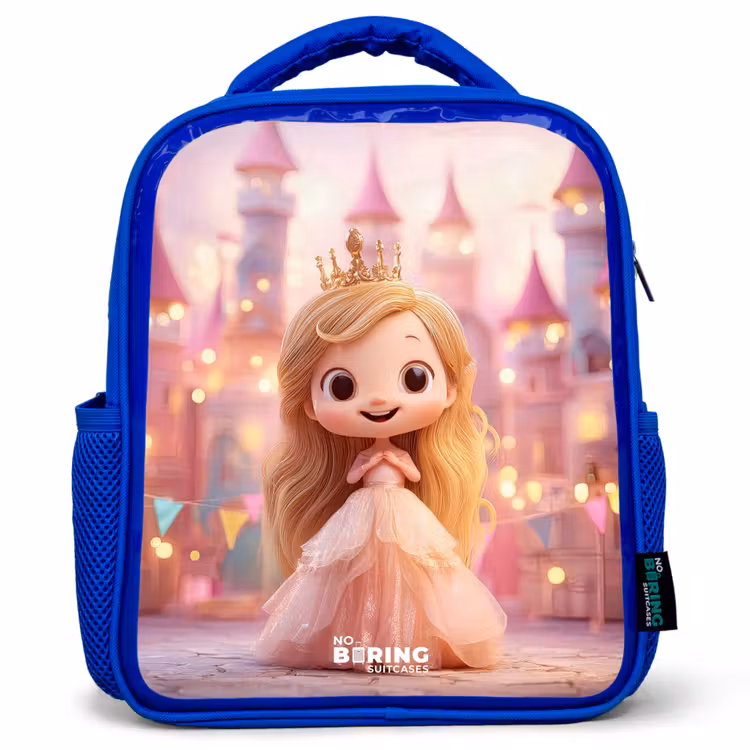 Rugzak kind - blauw - Prinses - Roze - Kasteel — 1