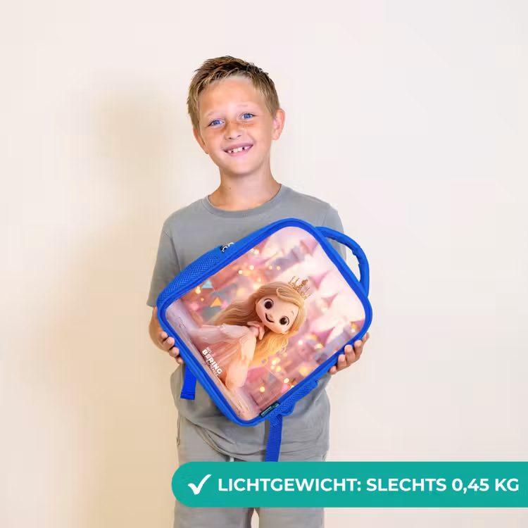 Rugzak kind - blauw - Prinses - Roze - Kasteel — 2