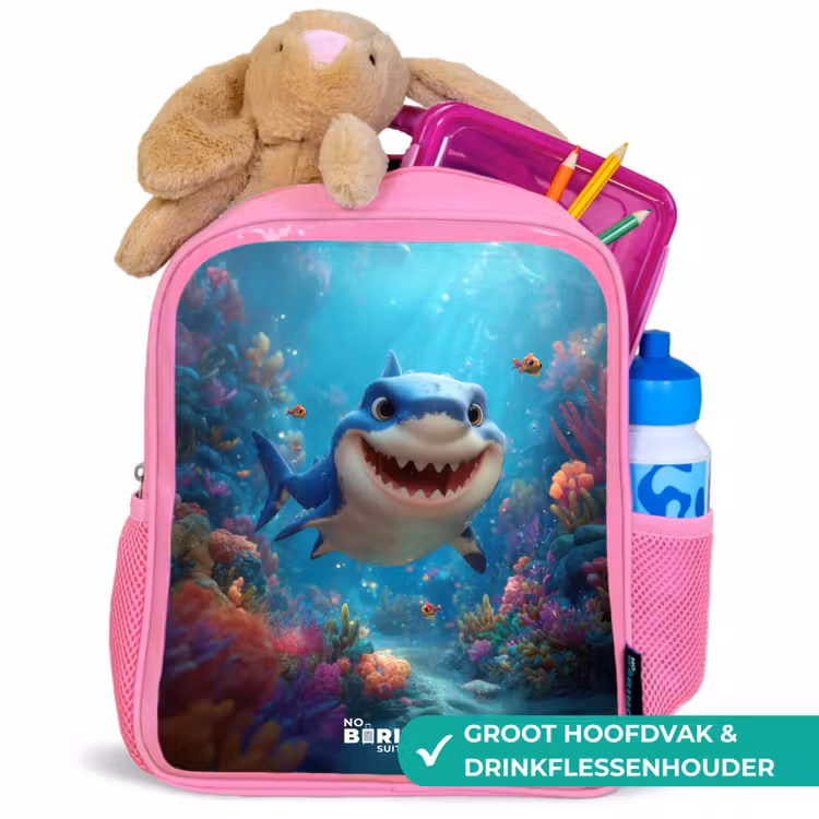 Rugzak kind - roze - Rif - Koraal - Haai - Dier — 2