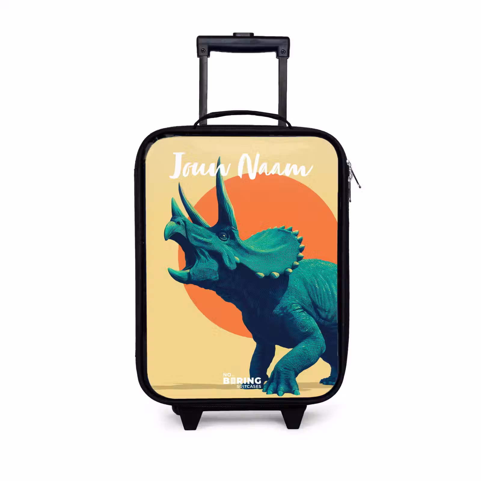 Kinderkoffer met naam - Dino - Triceratops - Dier — 1