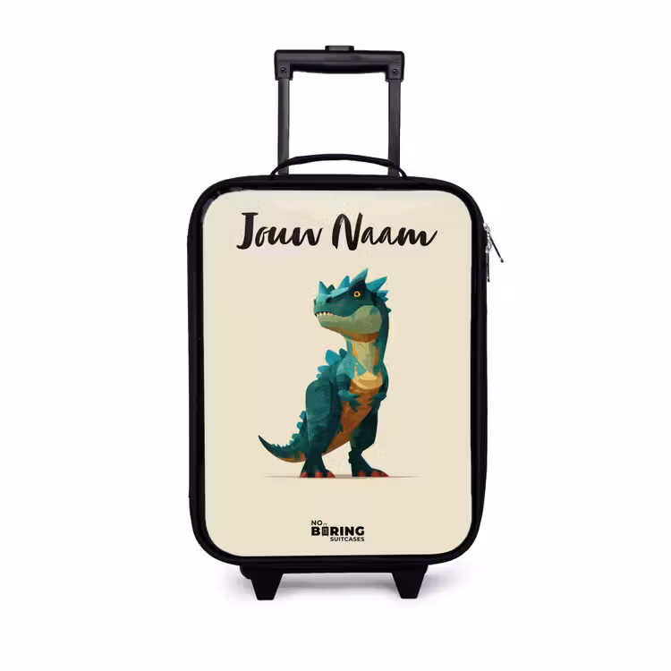 Kinderkoffer met naam - Dino - Dier - Groen — 1