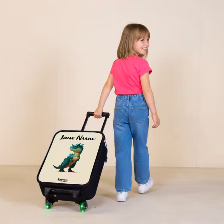 Kinderkoffer met naam - Dino - Dier - Groen — 2