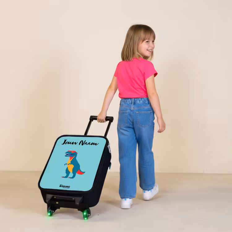 Kinderkoffer met naam - Dino - Dier - Zonnebril — 2